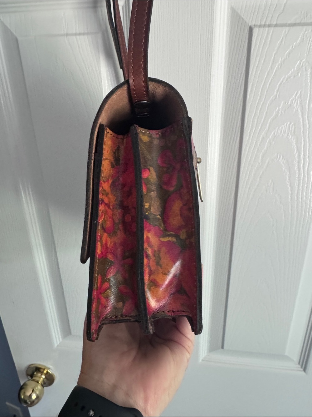🆕 Patricia Nash Leather Crossbody Floral Oil Painting Consilina Purse - Picture 11 of 14
